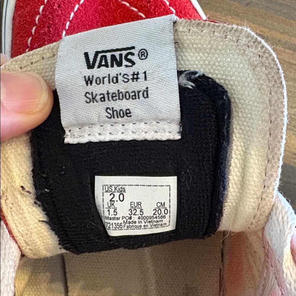 Vans high top kids shoes. Size 2. - Picture 2 of 8